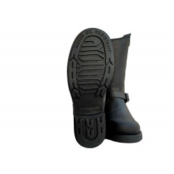 BOTA MOTORISTA 7828: PIEL NATURAL EN NEGRO.