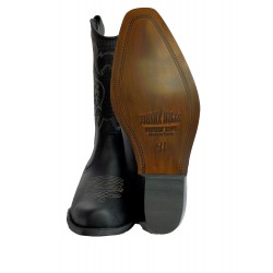 BLACK LEATHER MOTORCYCLE BOOT:          M-4730