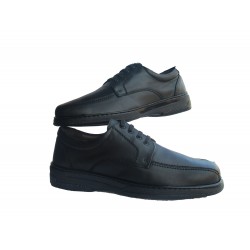 NATURAL LEATHER LACE-UP SHOE IN BLACK M-6987.