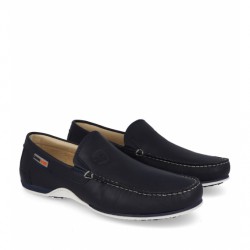 MOCCASIN 416 NATURAL LEATHER NAVY COLOR.