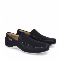 MOCCASIN 416 NATURAL NAVY LEATHER.