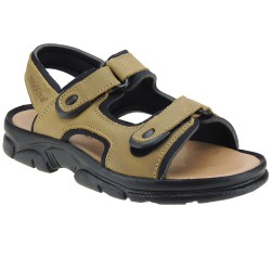 7001: VELCRO NATURAL LEATHER SANDAL IN ADVENTURE.
