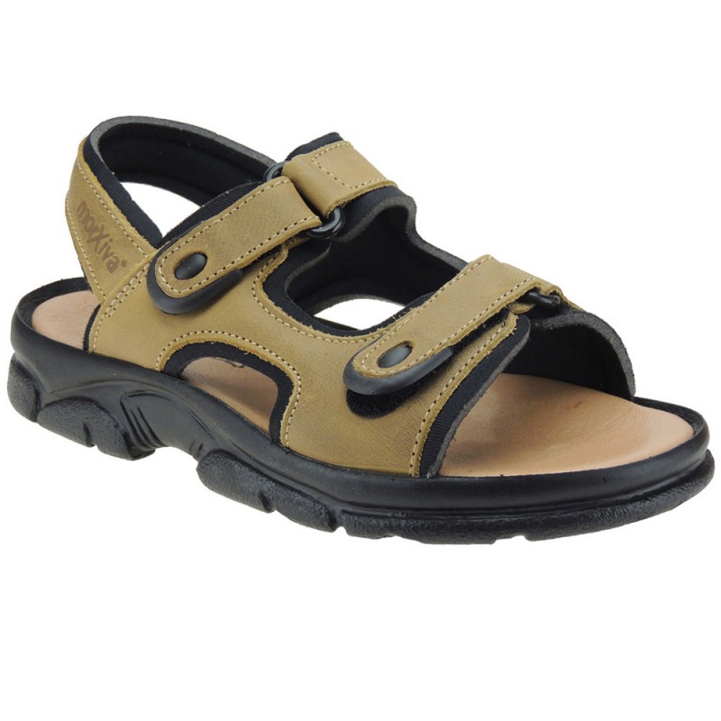 7001: SANDALIA VELCRO PIEL NATURAL EN AVENTURA.