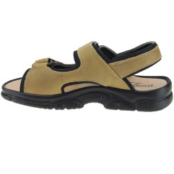 7001: VELCRO NATURAL LEATHER SANDAL IN ADVENTURE.