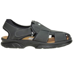 7003: BLACK NATURAL LEATHER SANDAL.