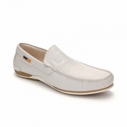 MOCCASIN 416 WHITE NATURAL LEATHER.