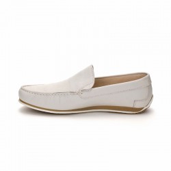 MOCCASIN 416 WHITE NATURAL LEATHER.