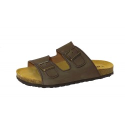 BIO ANATOMIC HEELLESS IN NATURAL LEATHER, BROWN COLOR.