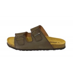 BIO ANATOMIC HEELLESS IN NATURAL LEATHER, BROWN COLOR.