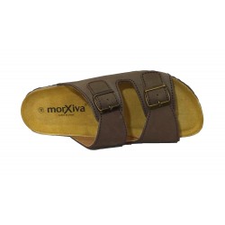 BIO ANATOMIC HEELLESS IN NATURAL LEATHER, BROWN COLOR.