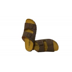 BIO ANATOMIC HEELLESS IN NATURAL LEATHER, BROWN COLOR.