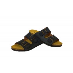 BIO ANATOMIC HEELLESS IN NATURAL LEATHER, BLACK COLOR.