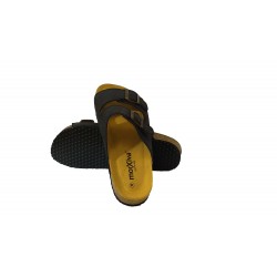 BIO ANATOMIC HEELLESS IN NATURAL LEATHER, BLACK COLOR.