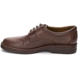NATURAL LEATHER LACE SHOE IN MAHOGANY: 6050