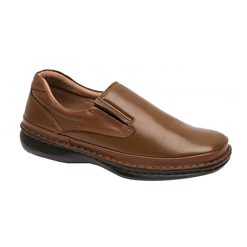 MOCCASIN IN LEATHER AND LYCRA IN LEATHER COLOR.