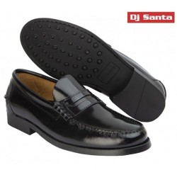 DJ SANTA BRAND CASTILIAN M-14026 BLACK FLOR -ANTIC LEATHER.