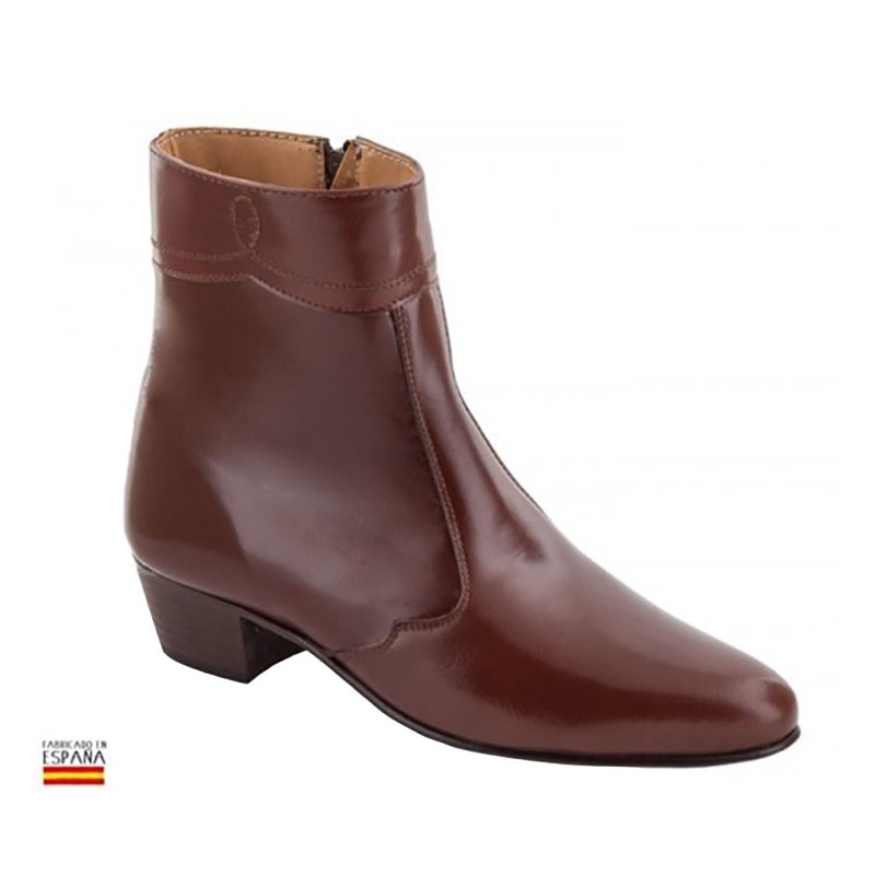 GOATSKIN BORDEAUX ANKLE BOOT WITH M-50 ZIPPER