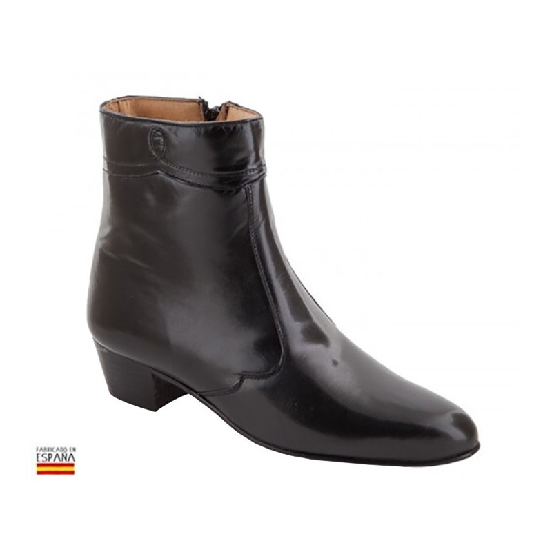 GOATSKIN BLACK ANKLE BOOT WITH M-50 ZIPPER