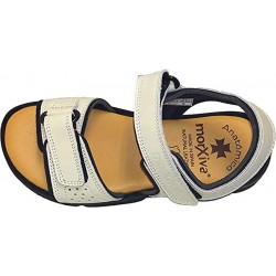 MORXIVA 7030 ALL ROAD: WHITE LEATHER SANDALS: