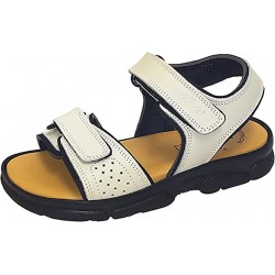 MORXIVA 7030 ALL ROAD: WHITE LEATHER SANDALS: