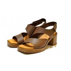 LEATHER HEEL SANDAL: 15069