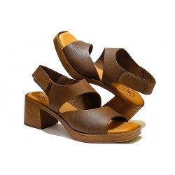 LEATHER HEEL SANDAL: 15069