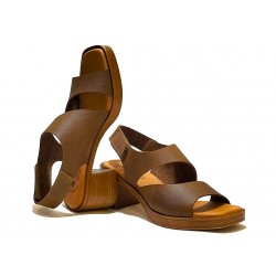 LEATHER HEEL SANDAL: 15069