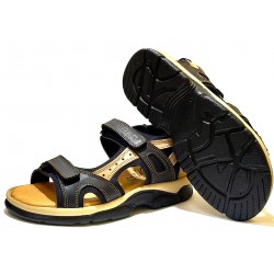 SANDAL 70400 BLACK LEATHER.