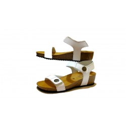 BIO ANATOMICAL WHITE LEATHER SANDAL.