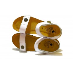 BIO ANATOMICAL WHITE LEATHER SANDAL.