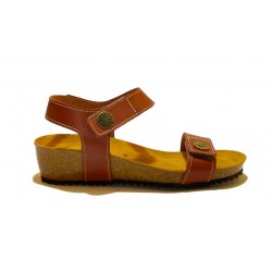 BIO ANATOMICAL BROWN LEATHER SANDAL.