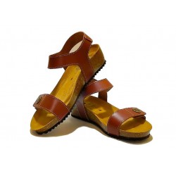 BIO ANATOMICAL BROWN LEATHER SANDAL.