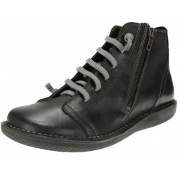 BLACK LEATHER LADY'S ZIPPER BOOT.