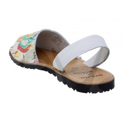 MENORCAN AVARCA: 518AV LOW SANDAL LADY NATURAL LEATHER.