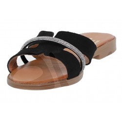 SANDALIA DESTALONADA PLANA EN PIEL NATURAL: 5207BLU