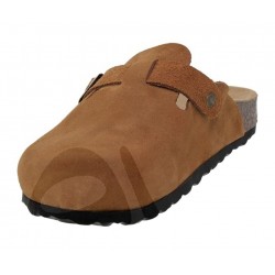 NATURAL BROWN LEATHER SANDAL.