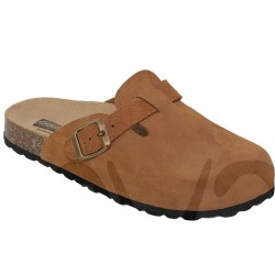 NATURAL BROWN LEATHER SANDAL.