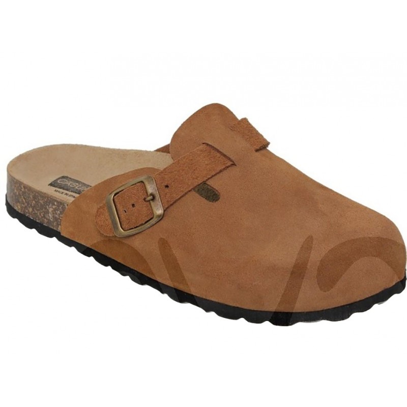 NATURAL BROWN LEATHER SANDAL.