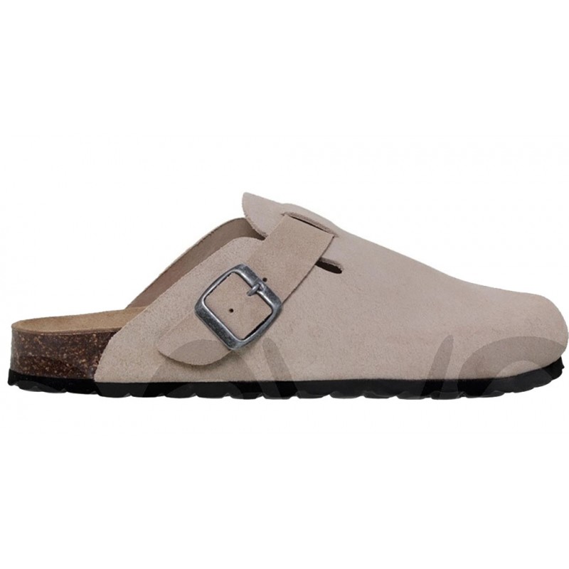 BIO ANATOMIC CLOSED TOE BEIGE LEATHER MEN'S CLOGS.