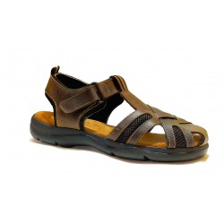 NATURAL LEATHER SANDAL FOR MEN IN BROWN COLOR.