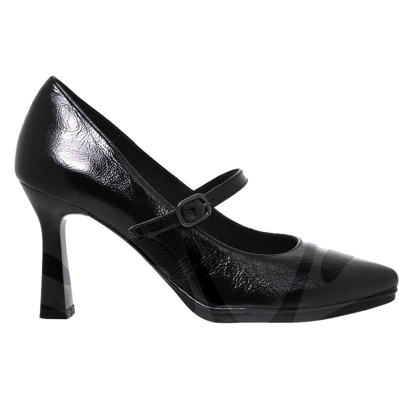DESIREE SYRA46: PIEL NEGRO TACÓN ALTO 8,5CM.