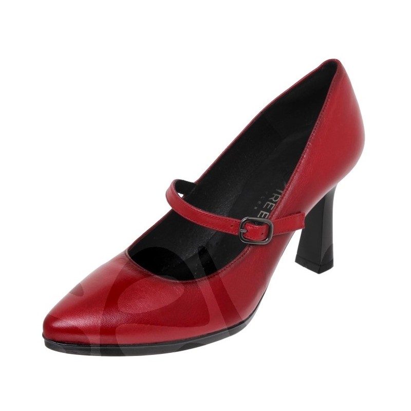 DESIREE SYRA46: RED LEATHER HIGH HEEL 8.5CM.