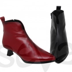 DESIREE-LUZY2: RED LEATHER HEEL BOOTS.