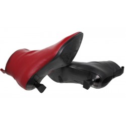 DESIREE-LUZY2: RED LEATHER HEEL BOOTS.