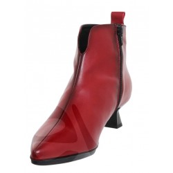 DESIREE-LUZY2: RED LEATHER HEEL BOOTS.