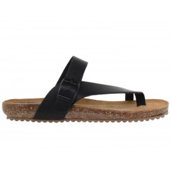 501: SLAVE SANDAL TOE BLACK LEATHER.